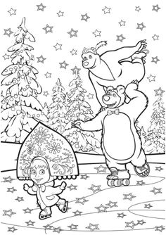 Coloriage Ours Michka épinglé Par Marjolaine Grange Sur Coloriage Masha Et Mishka
