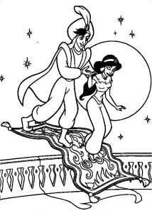 Coloriage Palais Aladdin Coloriage De L Image De Aladdin Et Jasmine Au Palais
