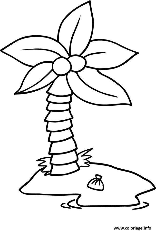 Coloriage Palmier Facile Coloriage Palmier Simple Enfant Dessin