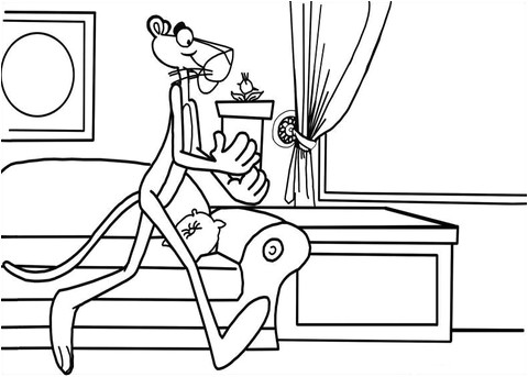 Coloriage Panthere Rose à Imprimer Coloriage La Panth¨re Rose   La Maison