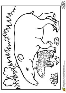 Coloriage Panthere Rose à Imprimer Dessin   Colorier D Une Maman Tapir Et De son Petit Hugolescargot