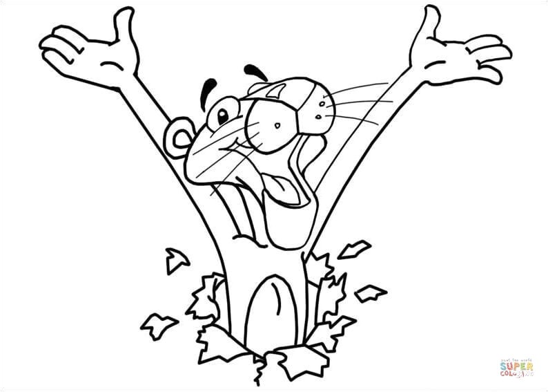 Coloriage Panthere Rose En Ligne Coloriage Voici La Panth¨re Rose