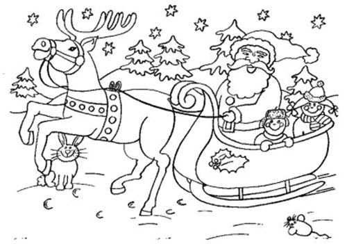 Coloriage Papa Noel Traineau Coloriage Du Pere Noel Coloriage Traineau Aux Cadeaux