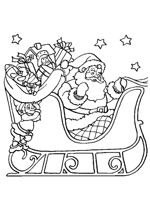 Coloriage Papa Noel Traineau Coloriage P¨re No L Et son Traineau Magique