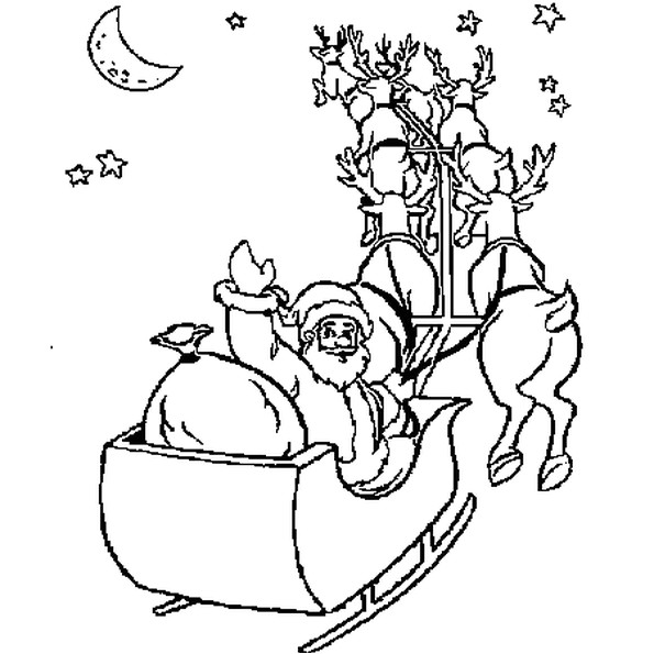 Coloriage Papa Noel Traineau Coloriage Tra Neau P¨re No L En Ligne Gratuit   Imprimer
