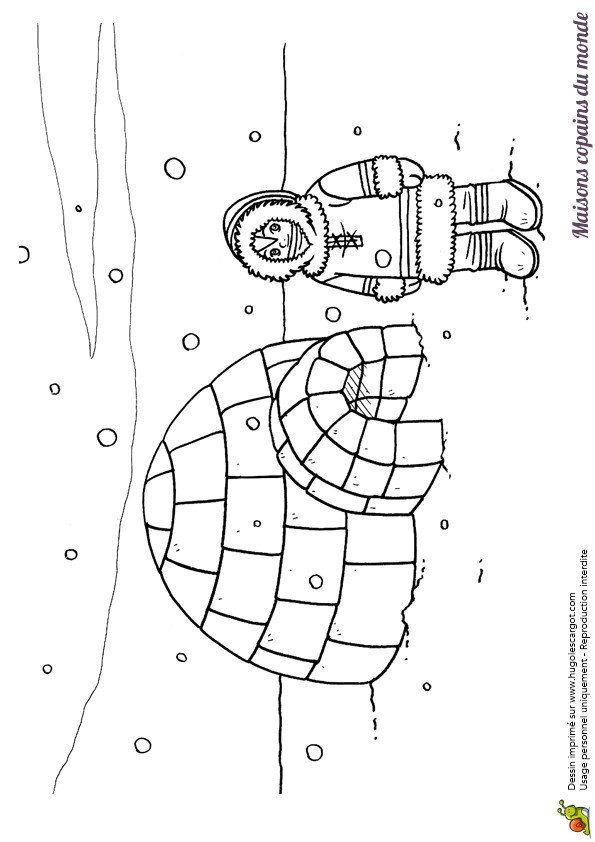 Coloriage Paysage Banquise Coloriage Dessin Igloo Et Esquimau