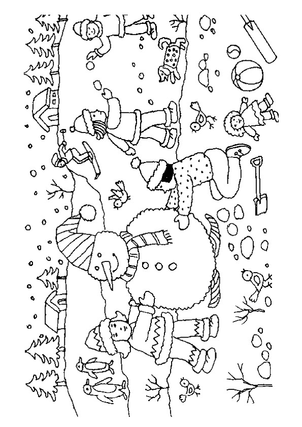 Coloriage Paysage Hiver Maternelle Coloriage Hiver
