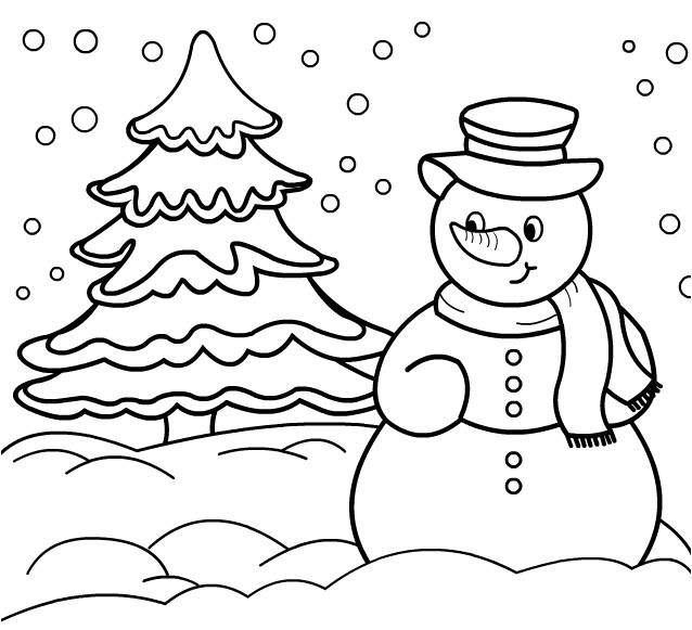 Coloriage Paysage Hiver Maternelle La Nature En Coloriage Paysage Neige Page 2