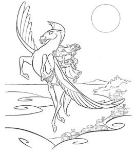 Coloriage Pegase Hercule Hercule Sur Pegase Est Un Coloriage De Hercule