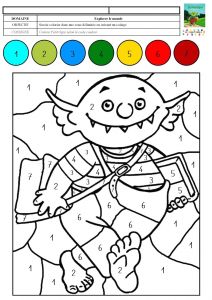Coloriage Petit Ogre Le Petit Ogre Veut Aller Lcole Coloriage Magique Avec Des Coloriage