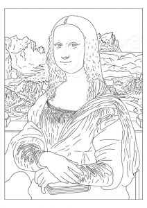 Coloriage Picasso à Imprimer Mona Lisa Leonardo Da Vinci Coloring Page Coloriage