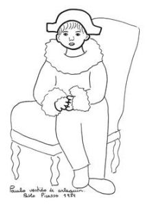 Coloriage Picasso Arlequin Pintores Famosos Pablo Picasso Para Ni±os Cuadros Para Colorear