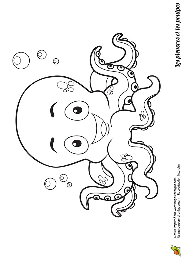 Coloriage Pieuvre Maternelle Coloriage D Un Bébé Pieuvre Avec Des Bulles