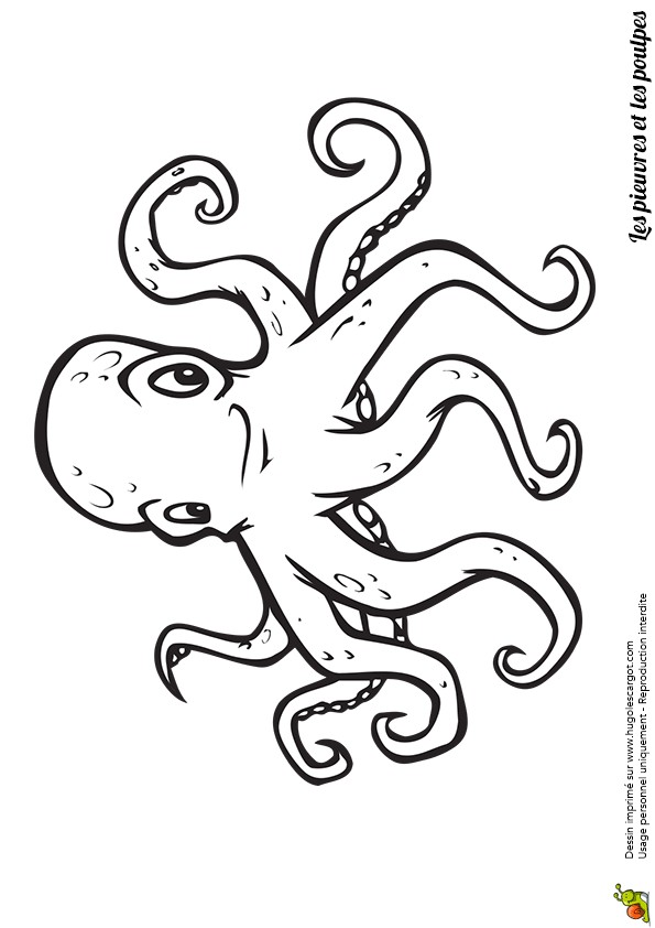 Coloriage Pieuvre Rigolote Coloriage D Une Grosse Pieuvre Timide