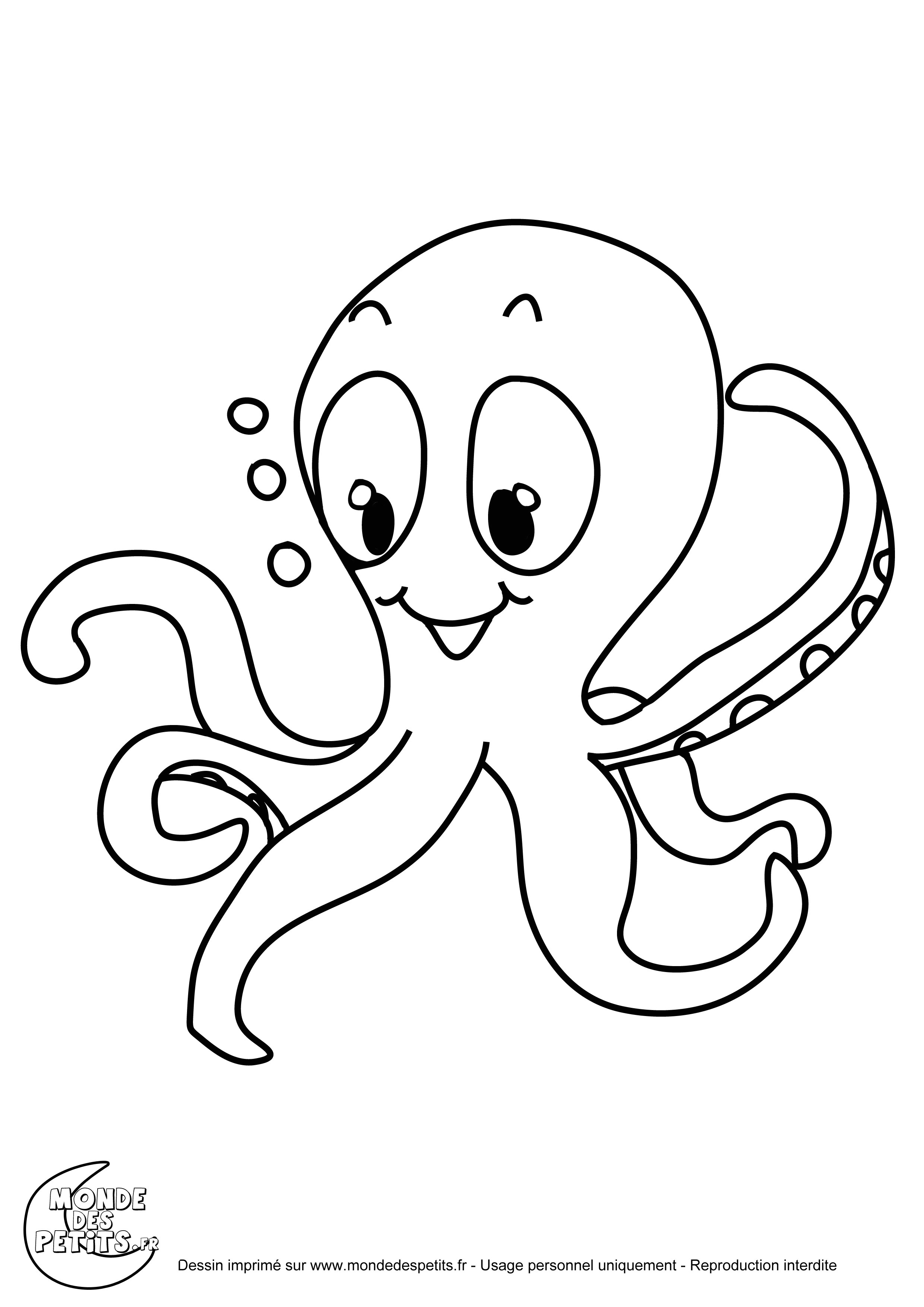 Coloriage Pieuvre Rigolote Coloriage Pieuvre