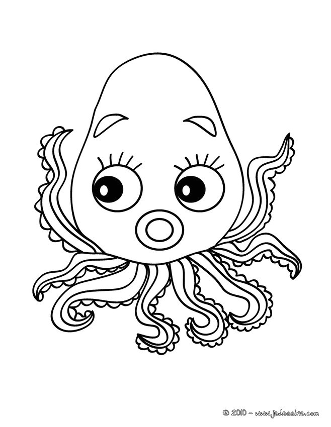 Coloriage Pieuvre Rigolote Coloriages De Pieuvres Coloriages Coloriage   Imprimer Gratuit