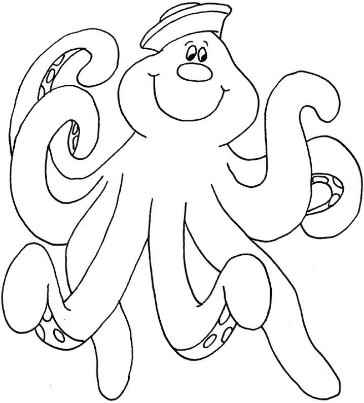 Coloriage Pieuvre Rigolote Dessin Animé Pieuvre Az Coloriage
