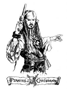 Coloriage Pirate Des Caraibes Jack Sparrow Pirates Des Caraibes S Cél¨bres Coloriages Difficiles Pour