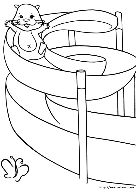 Coloriage Piscine Avec toboggan Coloriages D 39 Objets Piscine A La Piscine Dessin Deplim