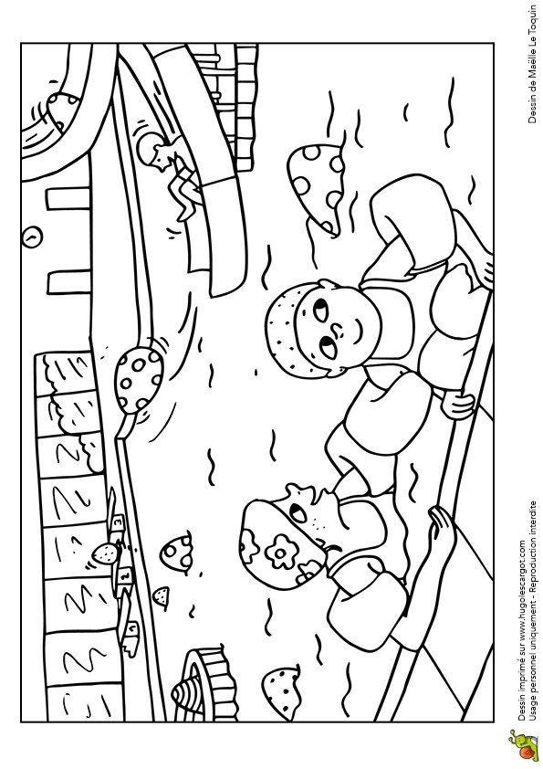 Coloriage Piscine Avec toboggan Coloriages D 39 Objets Piscine A La Piscine Dessin Deplim