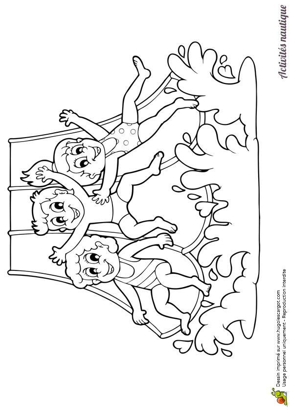 Coloriage Piscine Ce1 Dessin   Colorier Activité Nautique Le toboggan