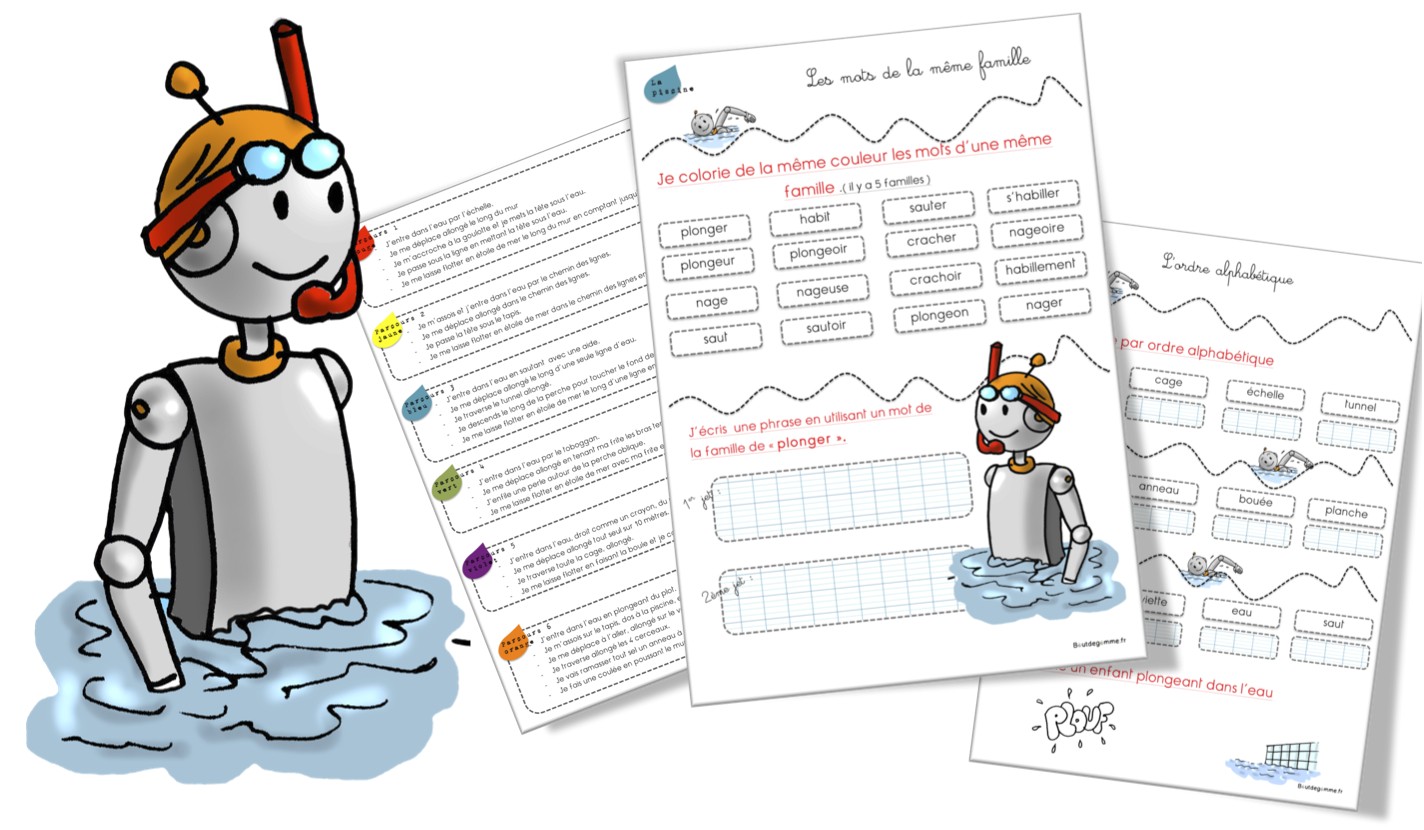 Coloriage Piscine Ce1 Piscine Eps Fran§ais Coloriages Cp Ce1