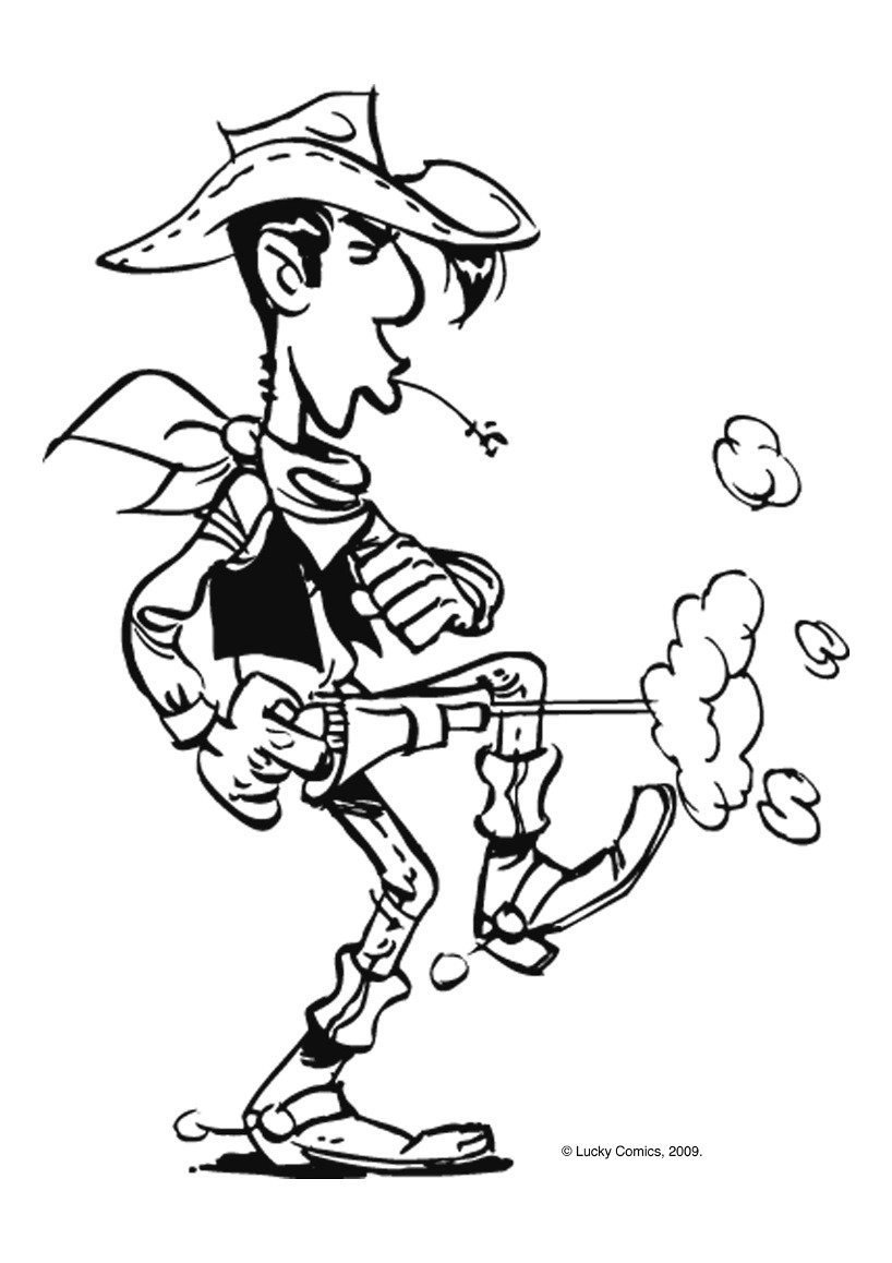 Coloriage Pistolet Imprimer Gratuit Dessins Gratuits   Colorier Coloriage Lucky Luke   Imprimer
