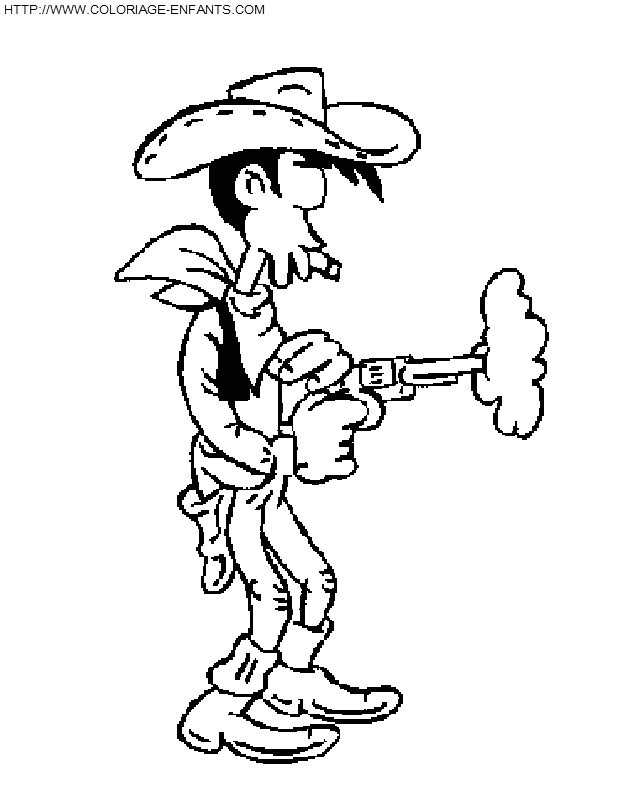 Coloriage Pistolet Imprimer Gratuit Dessins Gratuits   Colorier Coloriage Lucky Luke   Imprimer