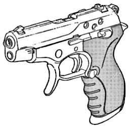 Coloriage Pistolet Mitraillette Les Pistolets Et Revolvers Moyens