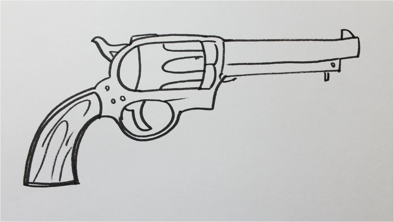 Coloriage Pistolet Mitraillette Ment Dessiner Un Pistolet