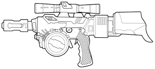 Coloriage Pistolet Nerf Coloriage Armes Les Beaux Dessins De Autres   Imprimer Et Colorier