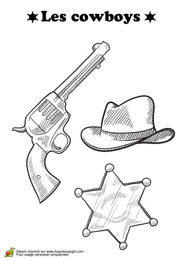 Coloriage Pistolet Nerf Coloriage Pistolet Etoile Et Chapeau De Cow Boy Sur Hugolescargot