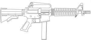 Coloriage Pistolet Police Colt 9mm Smg