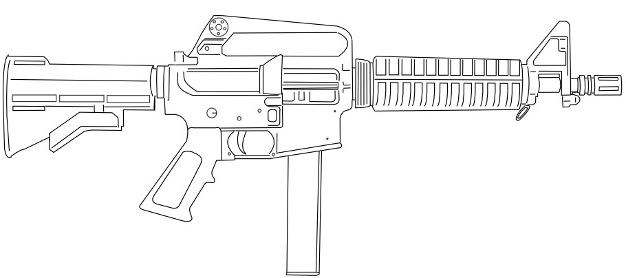 Coloriage Pistolet Police Colt 9mm Smg Coloriage Pistolet Police Colt 9mm Smg