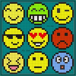 Coloriage Pixel Art A Imprimer Gratuit Emoticon Perler Bead Pattern Crochet Emoji Faces