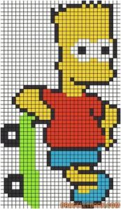 Coloriage Pixel Art Chat Coloriage Monsieur Burns the Simpsons Yarn Pinterest