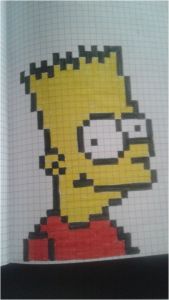 Coloriage Pixel Art Facile Bart Simpson Inspi Pinterest