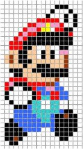 Coloriage Pixel Art Mario Exercices Gratuits   Imprimer Symétrie Axiale Sur Quadrillage