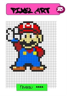 Coloriage Pixel Art Mario Fichier Mod¨les Pixel Art Pour Les Temps D Autonomie