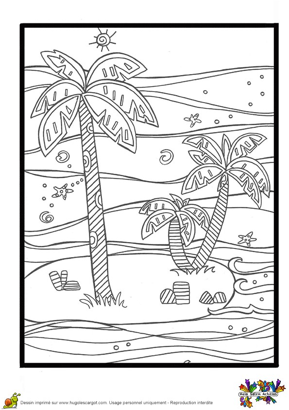 Coloriage Plage Palmier Coloriage Palmiers Sur Un Il´t Coloriage Plage Palmier Coloriage Palmiers Sur Un Il´t
