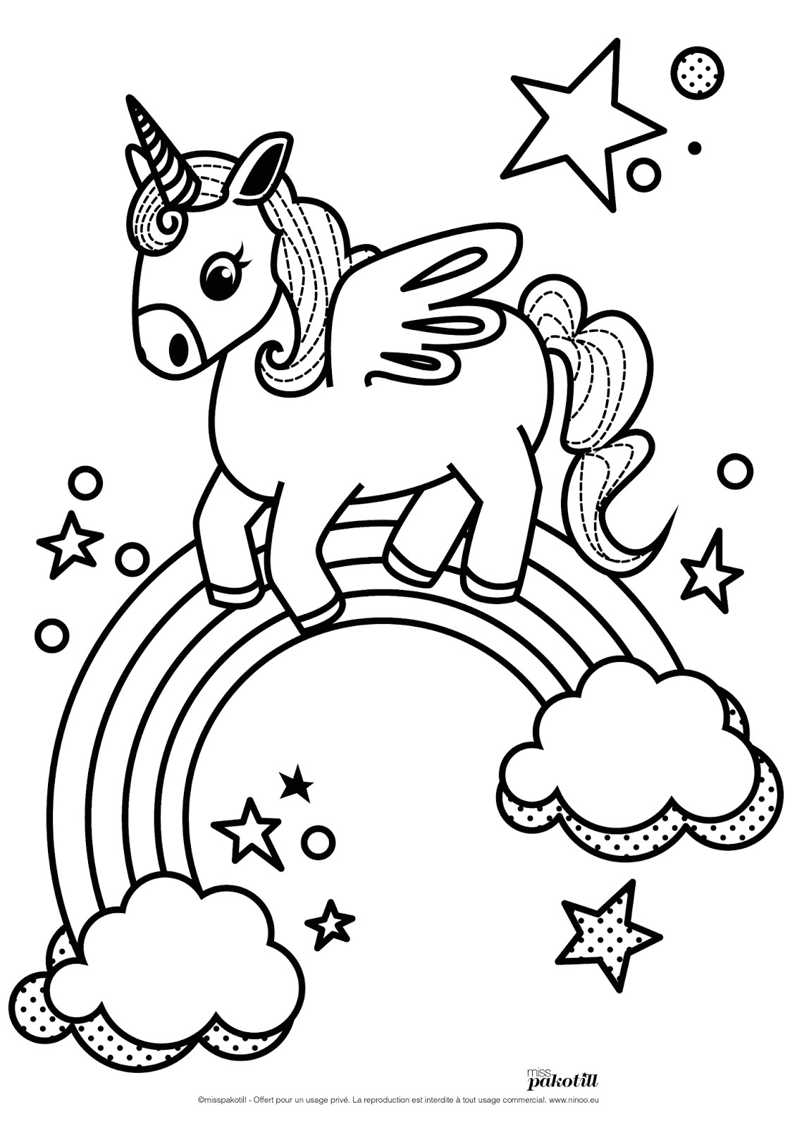 Coloriage Poney à Imprimer Gratuit Coloriage Licorne   Colorier Dessin   Imprimer école