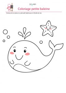 Coloriage Pour tout Petit Coloriage Baleine