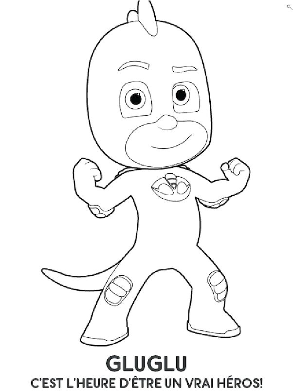 Coloriage Pour tout Petit Coloriage Les Pyjamasques Gluglu Happybrain Pinterest