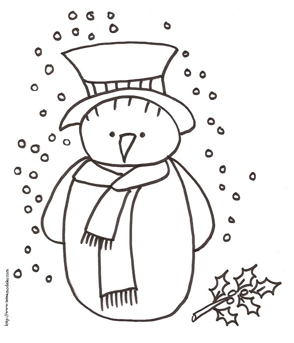 Coloriage Pour tout Petit Noel Coloriage Du Bonhomme De Neige Aux Flocons De Neige Coloriages De