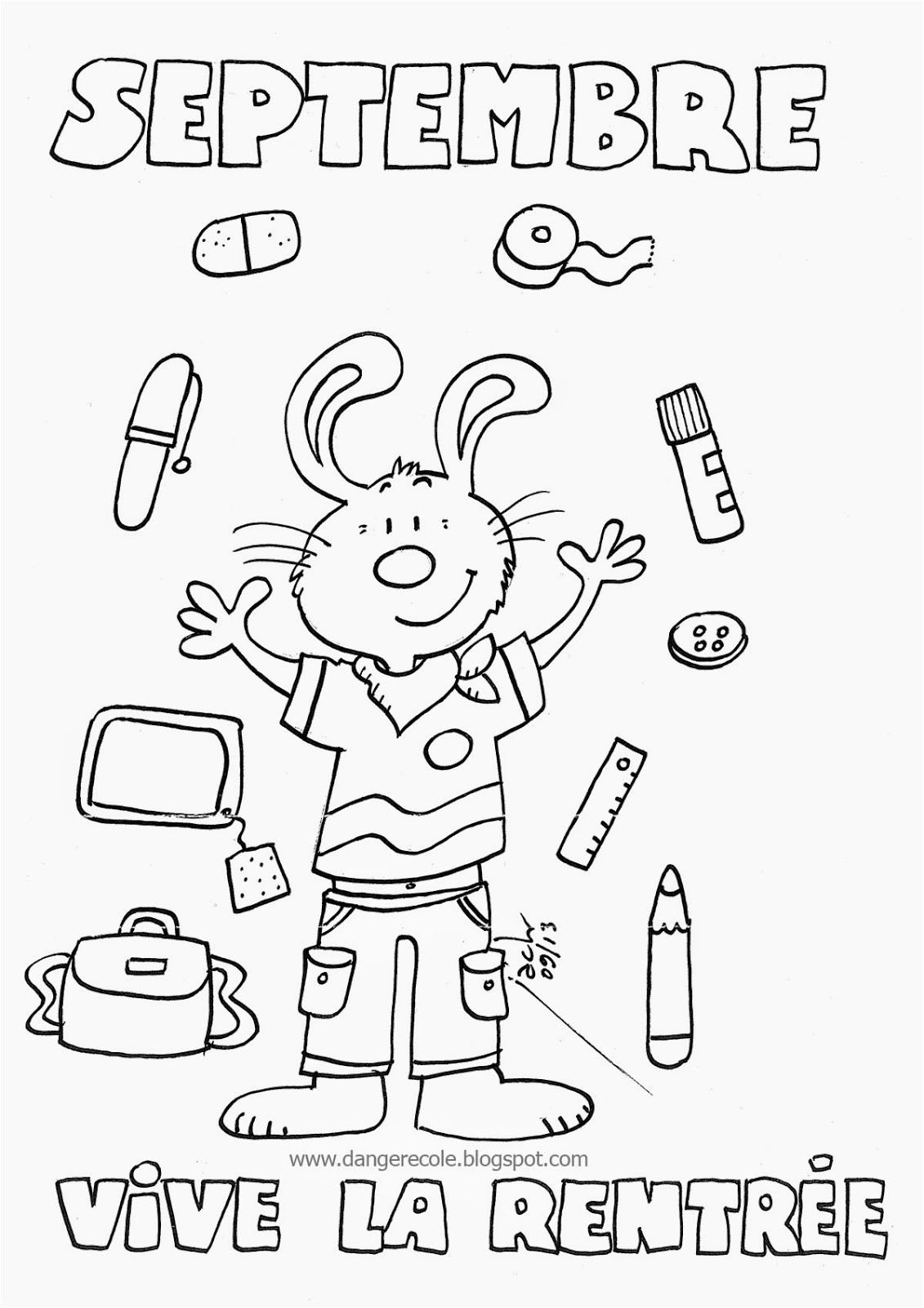 Coloriage Rentrée Maternelle Ms Danger école Affichages Utiles En Vrac