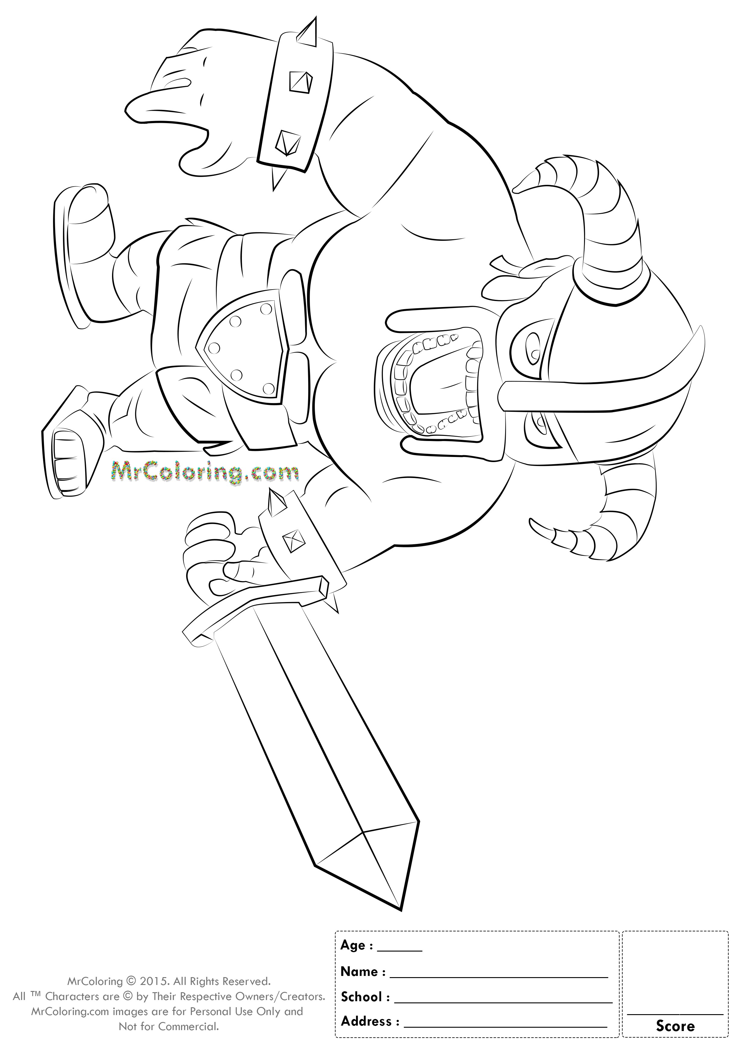 Coloriage Robin Des Bois à Imprimer Gratuit Free Printable Clash Of Clans Barbarian Coloring Pages 2