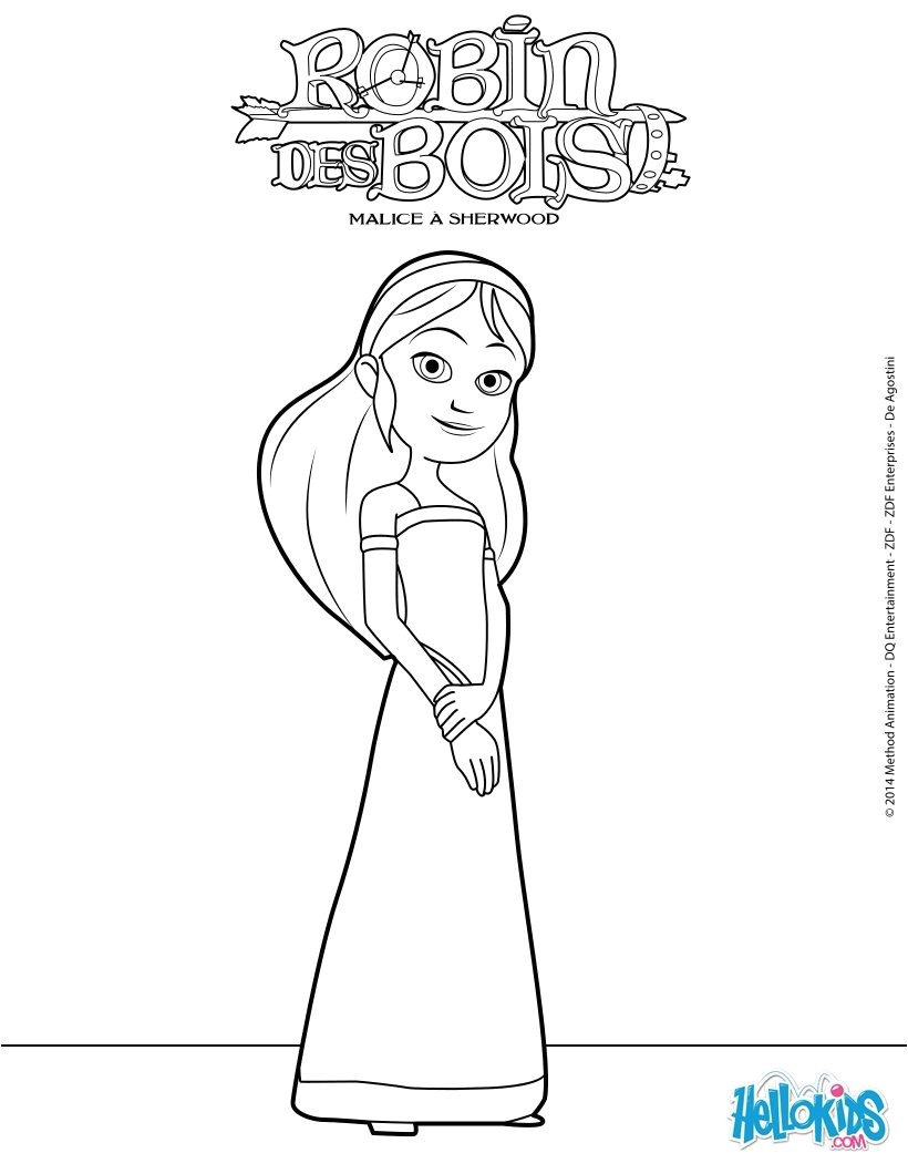 Coloriage Robin Des Bois Tfou Coloriages La Belle Marianne Fr Hellokids