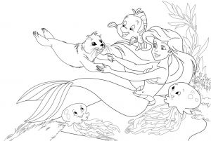 Coloriage Sirène Ariel A Imprimer Baby Ariel the Little Mermaid Coloring Pages
