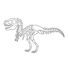 Coloriage Squelette Tyrannosaure Coloriage De Fossiles De Dinosaures Squelette De Triceraptor