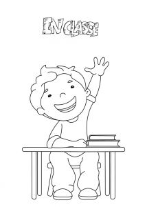 Coloriage Sur Le Thème De La Rentrée Des Classes Coloriages Rentrée Des Classes Un él¨ve L¨ve La Main